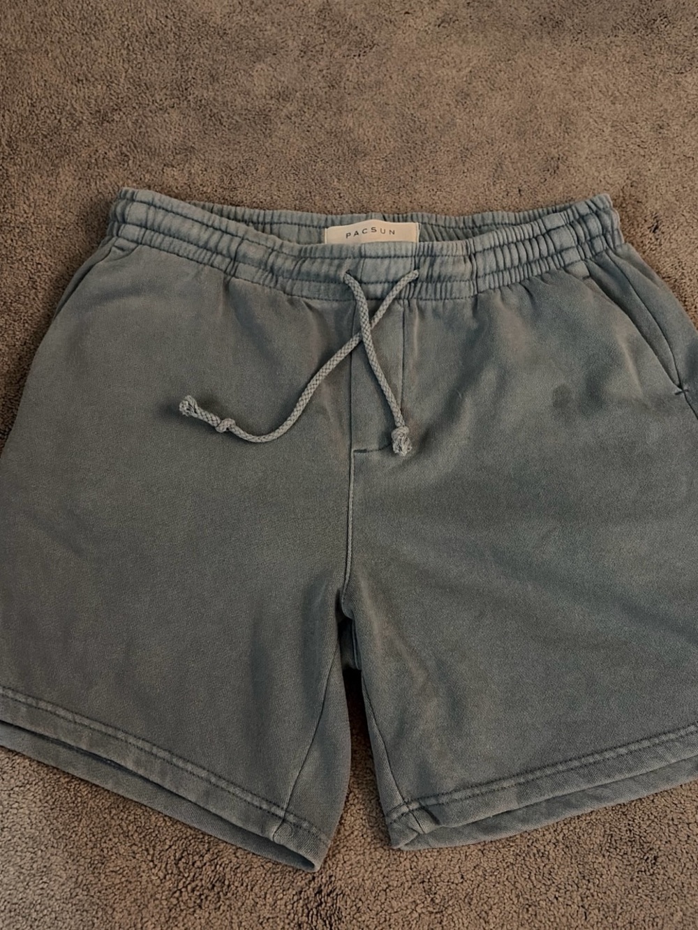 PacSun Men's Slate Blue Drawstring Fleece Shorts
